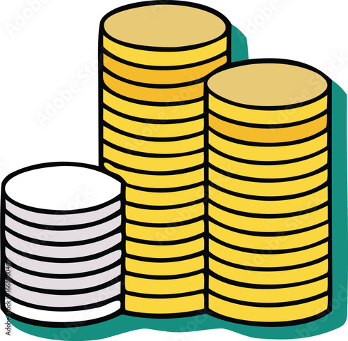 Financial growth concept stacked coins symbolizing investment savings wealth accumulation and prosperity business economy money resources