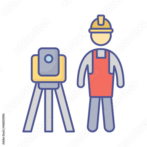 Surveyor Vector Icon which can easily modify or edit