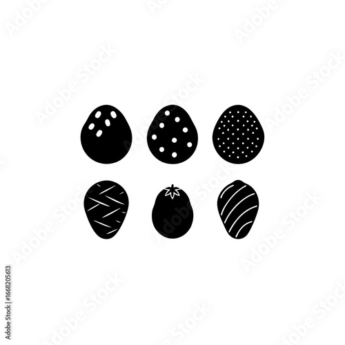 6 different mashing potatoes silhouette vector ico