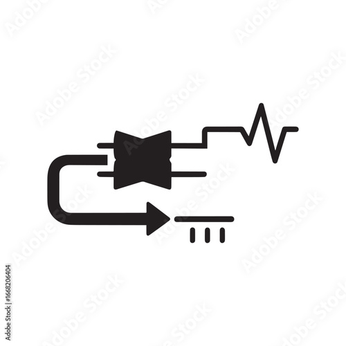 Direct and alternating current AC and DC convert symbol sign, vector illustration, isolate on white background. AC to DC convert.