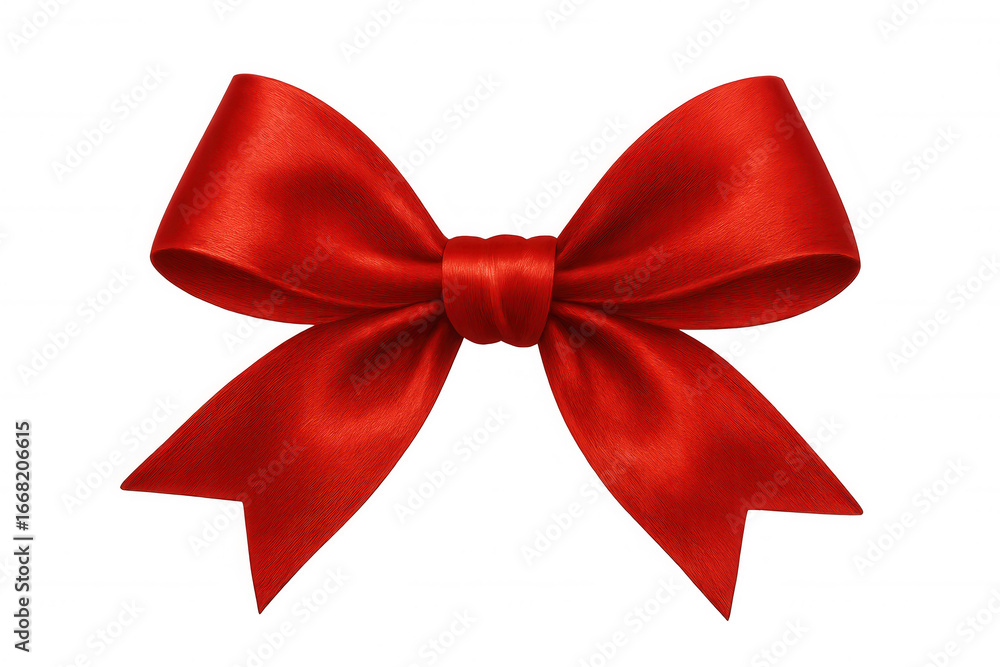 Naklejka premium Elegant red ribbon tying decorative bow, symbolizing celebration and festivity against translucent backdrop