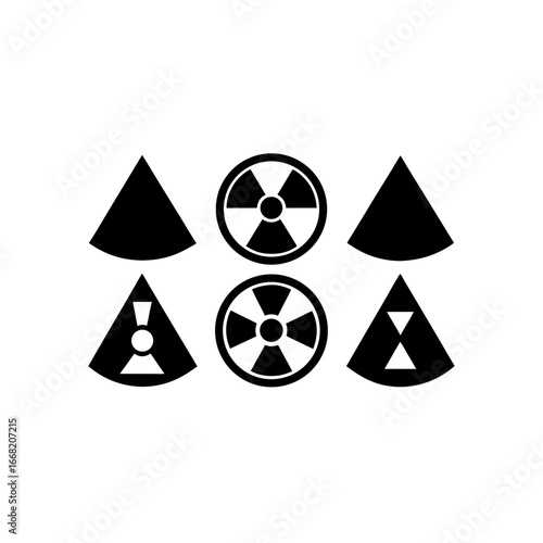 6 different radiation dosimeter silhouette vector 
