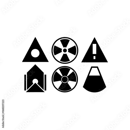 6 different radiation detector silhouette vector i