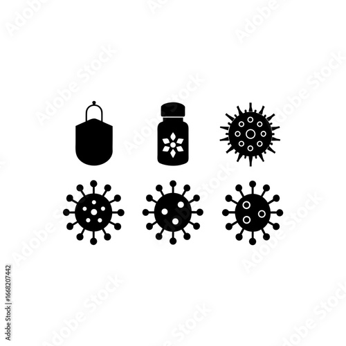 6 different retroviral containment unit silhouette