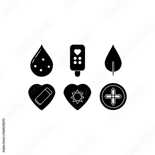 6 different smart insulin patch silhouette vector 