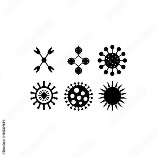 6 different viral gene transfer chamber silhouette