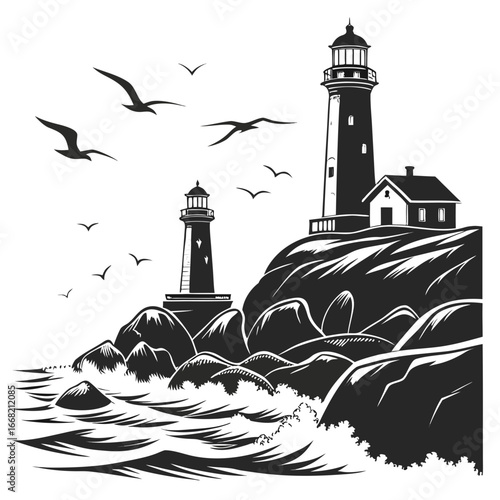 lighthouse on the sea