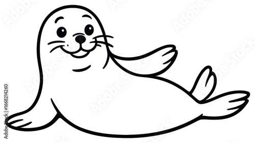 Relaxed seal icon design | adorable marine animal silhouette | perfect for summer nautical themes