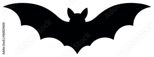 Bat silhouette vector for halloween | simple black bat design for spooky decorations