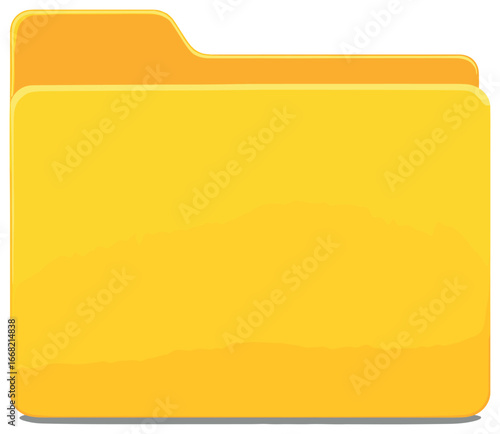 Vibrant yellow folder vector - bright file organization, plain design, minimal concept