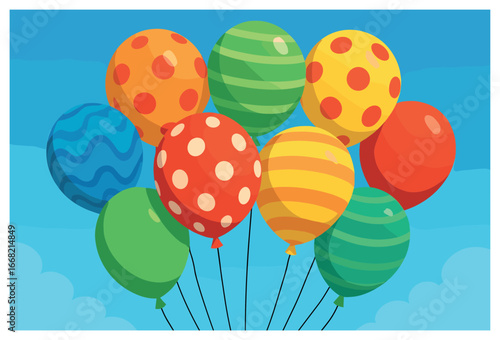 Festive balloons vector for celebrations and holidays