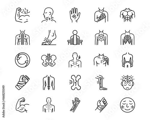Body Ache Line Vector Icons
