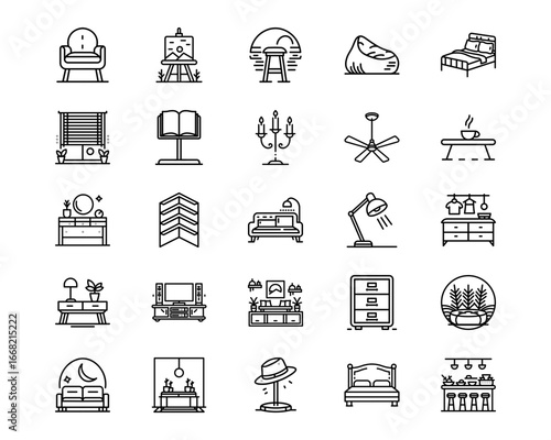 Interior Line Vector Icons