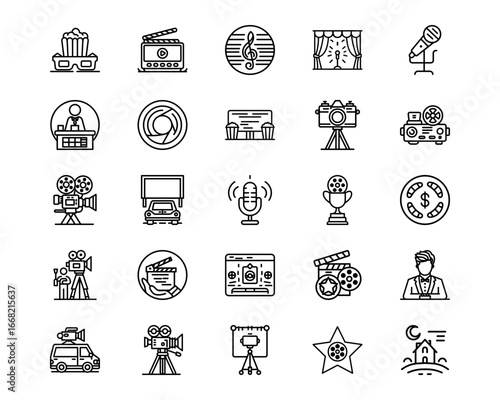 Cinema Line Vector Icons
