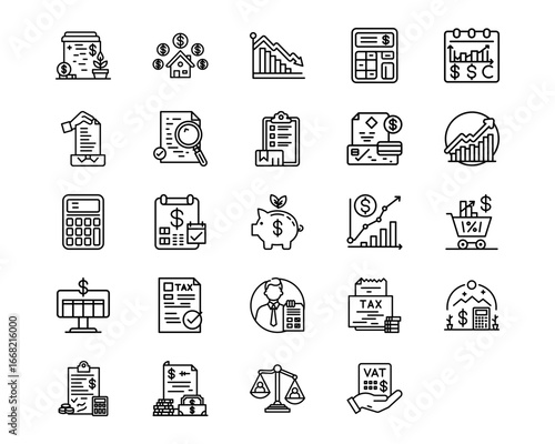 Accounting Line Vector Icons