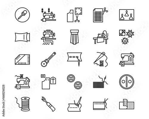 Sewing Line Vector Icons