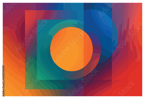 Vibrant geometric harmony vector: abstract colorful shapes for modern design