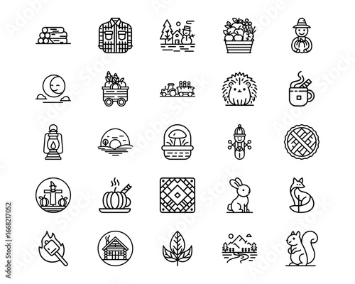 Autumn Line Vector Icons