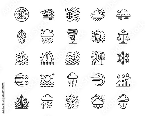 Weather Line Vector Icons