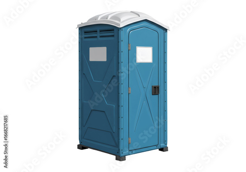 Blue Portable Toilet Isolated Against Transparent Background