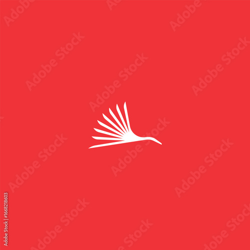 sleek and elegant modern flying stork logo designed with clean lines and minimal