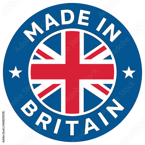 Made in britain emblem vector | union jack badge for uk products & british manufacturing