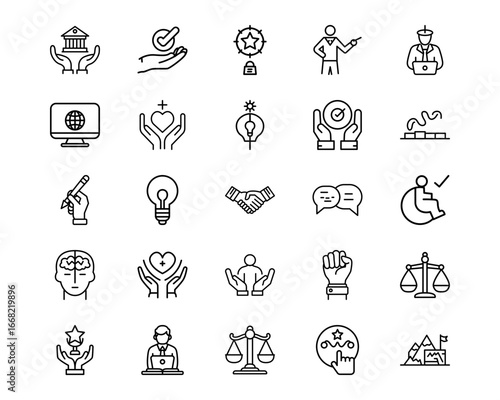 Leadership Line Vector Icons