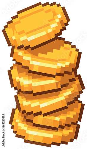 Pixel art coins vector: retro gaming, cryptocurrency, digital currency, 8-bit style