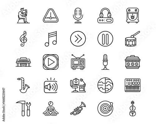 Instrument Line Vector Icons
