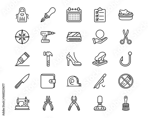 Shoemaker Line Vector Icons