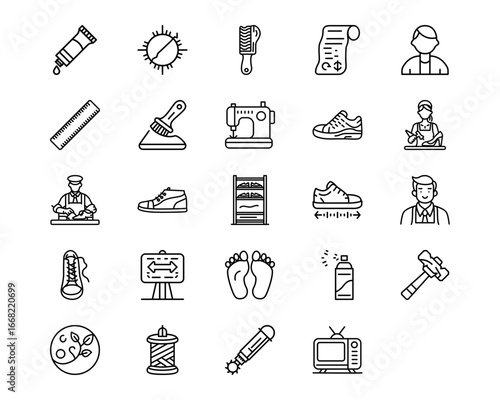 Shoemaker Line Vector Icons
