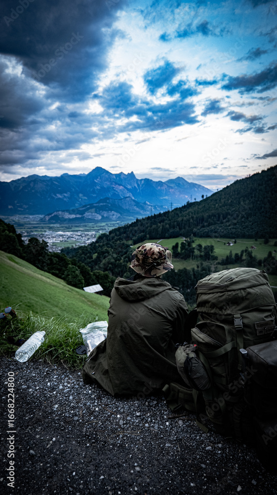 Fototapeta premium Randonnée suisse alpes