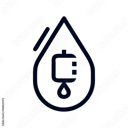 Blood drop icon representing medical health and donation concept  