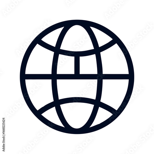 Globe icon depicting global knowledge and connectivity concept  