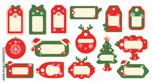 Festive Christmas Gift Tags Collection in Red and Green