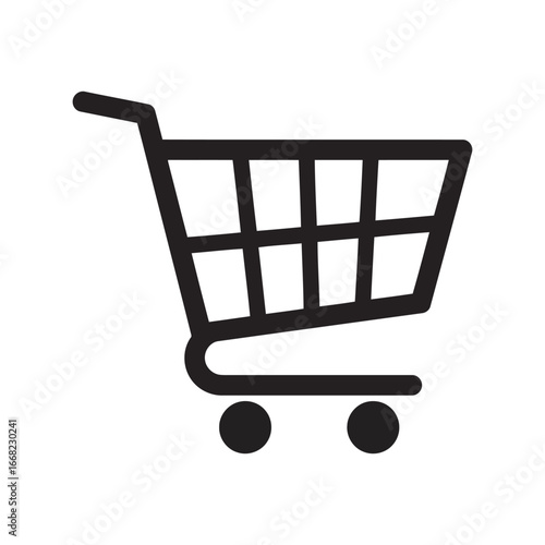 Shopping cart icon vector illustration e commerce trolley retail purchase symbol online store graphic