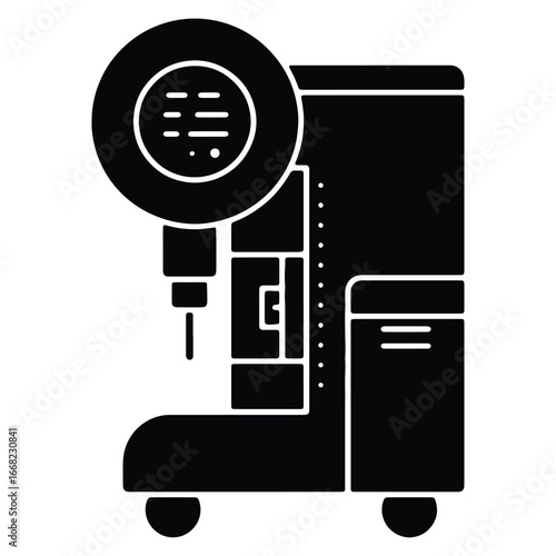 Industrial Hardness Testing Machine Icon for Quality Control and Material Science Applications in Engineering and Manufacturing Processes
