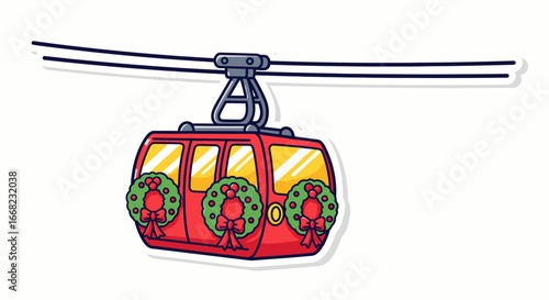 Festive Gondola A Cheerful Lift into Winter Wonderland