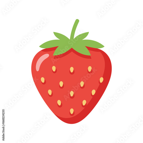 Red ripe strawberry vector illustration fresh fruit healthy food summer berry isolated graphic