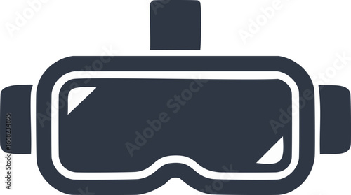 Dark blue virtual reality headset icon vr goggles immersive technology