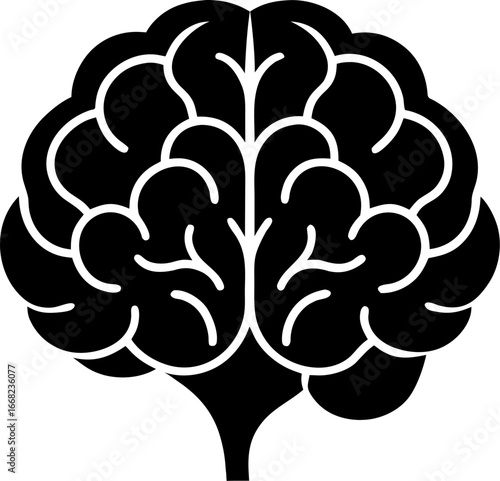 Brain silhouette icon vector on white background