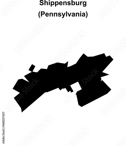 Shippensburg (Pennsylvania) blank outline map