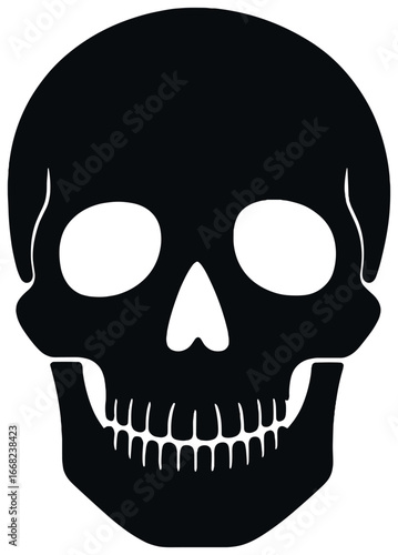 Silhouette skull design vector for halloween: dark, eerie, and minimalist art concept