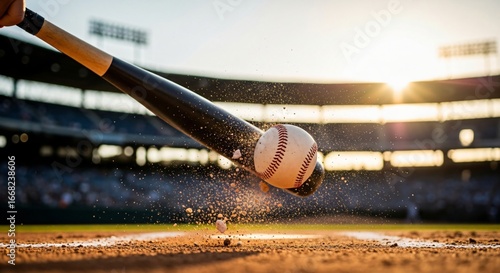 Wallpaper Mural Baseball Bat Swinging Through Contact Creating Thrilling High Speed Action at Peak Moment of Impact Torontodigital.ca