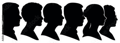 Stylish silhouettes vector collection: elegant black shadow profiles for creative design