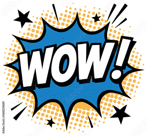Comic style wow bubble vector for dynamic pop-art designs