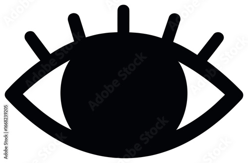 Privacy eye icon vector - minimalist surveillance and security theme for data protection concepts