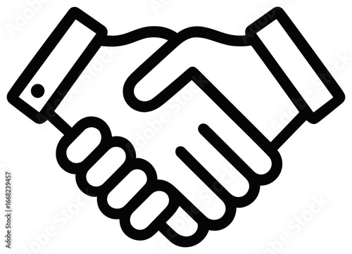 Handshake vector icon design for business and agreement concepts, collaboration symbol