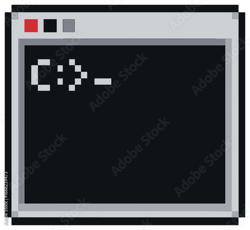 Classic command line interface vector: minimalistic terminal design for tech projects