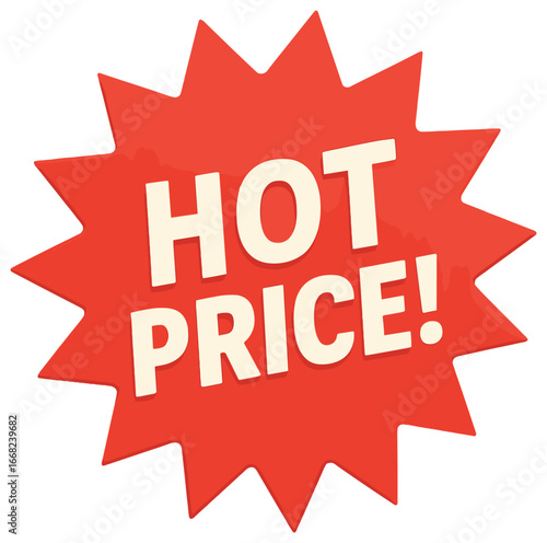 Hot price tag vector: eye-catching graphic for promotions, discounts, and sales